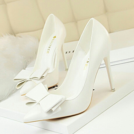 white wedding stilettos